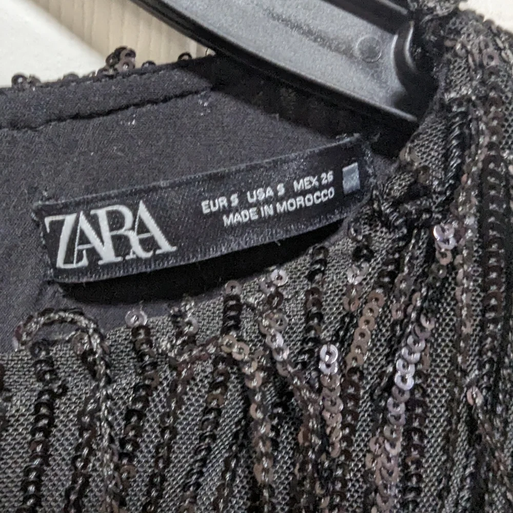 Zara black sequins fringe dress - Picture 3 of 3